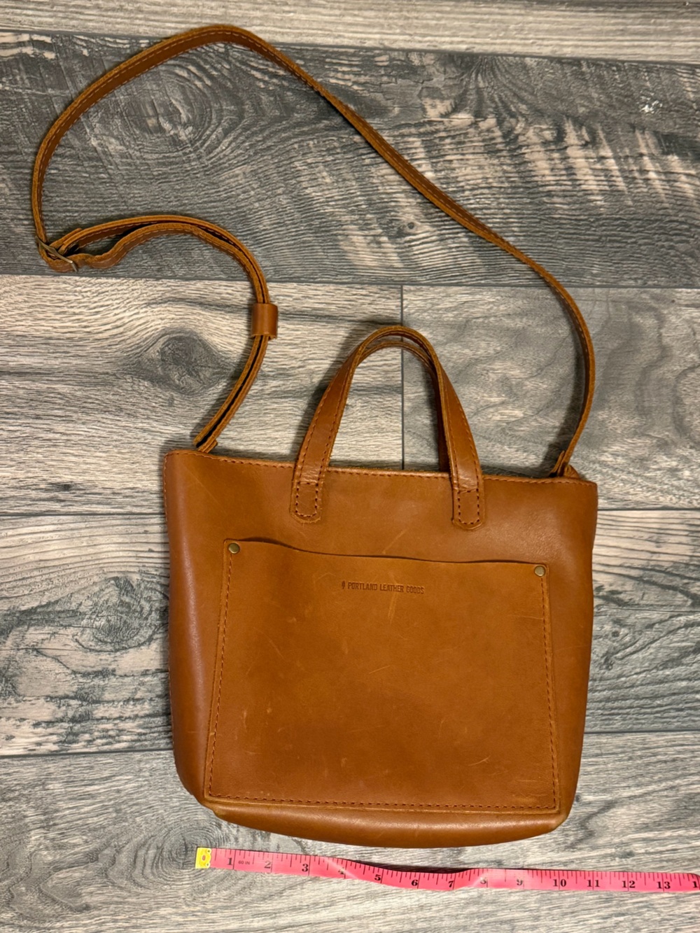 Portland Leather Goods Crossbody Tote in Honey